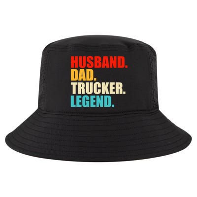 Husband Dad Trucker Legend Funny Truck Driver Trucking Cool Comfort Performance Bucket Hat