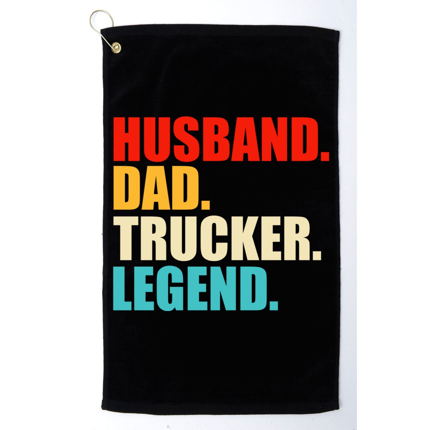 Husband Dad Trucker Legend Funny Truck Driver Trucking Golf Towel