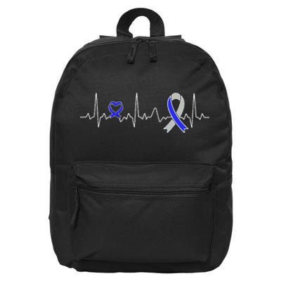 heartbeat diabetes type ribbon type 2 diabetes awareness 16 in Basic Backpack