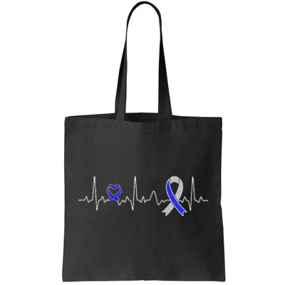 heartbeat diabetes type ribbon type 2 diabetes awareness Tote Bag