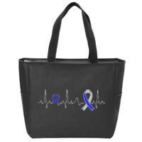 heartbeat diabetes type ribbon type 2 diabetes awareness Zip Tote Bag