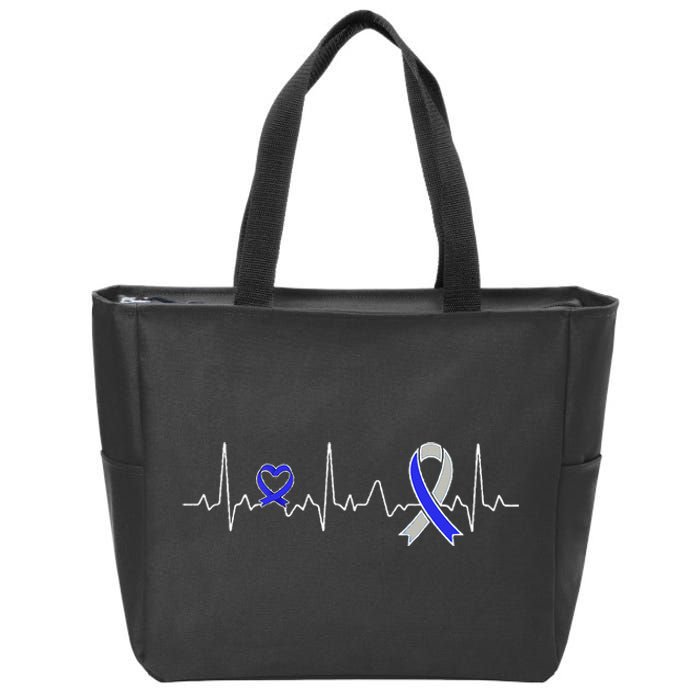 heartbeat diabetes type ribbon type 2 diabetes awareness Zip Tote Bag