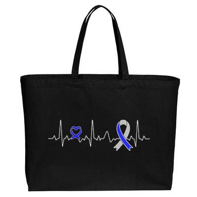 heartbeat diabetes type ribbon type 2 diabetes awareness Cotton Canvas Jumbo Tote