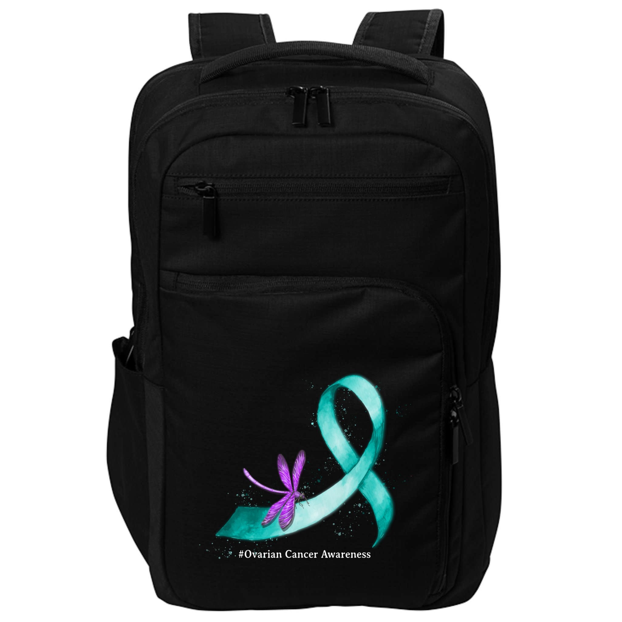 Hippie Dragonfly Teal Ribbon Ovarian Cancer Awareness Cute Gift Impact Tech Backpack