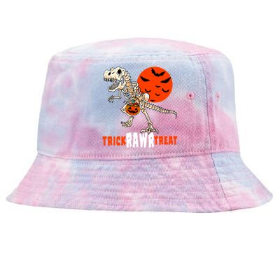 Halloween Dinosaur Trick Rawr Treat Scary Gift Tie-Dyed Bucket Hat