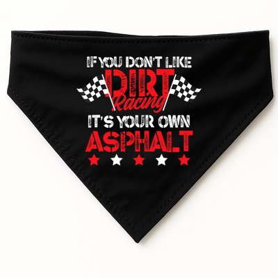 Hilarious Dirt Track Racing Pun Race Car Asphalt Joke USA-Made Doggie Bandana