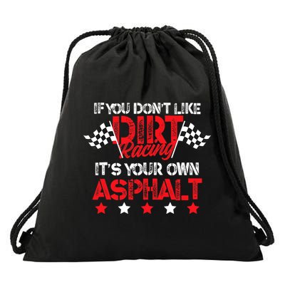 Hilarious Dirt Track Racing Pun Race Car Asphalt Joke Drawstring Bag