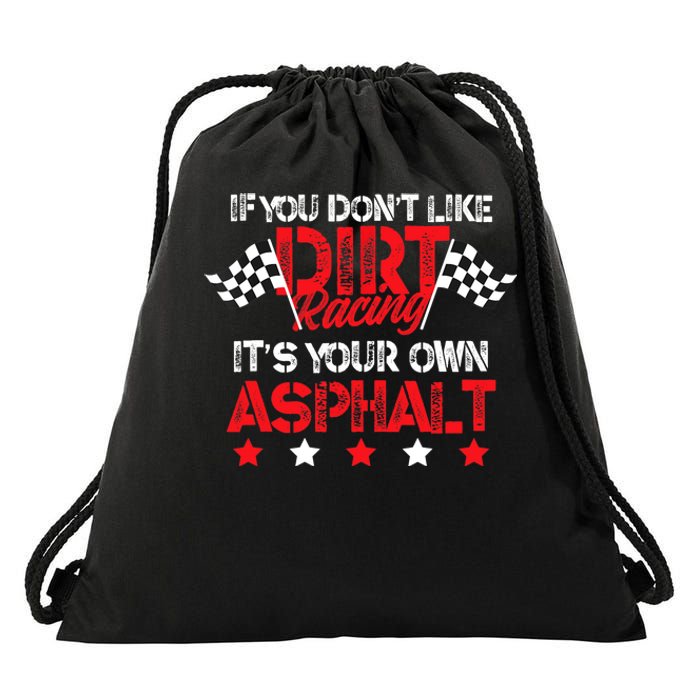 Hilarious Dirt Track Racing Pun Race Car Asphalt Joke Drawstring Bag