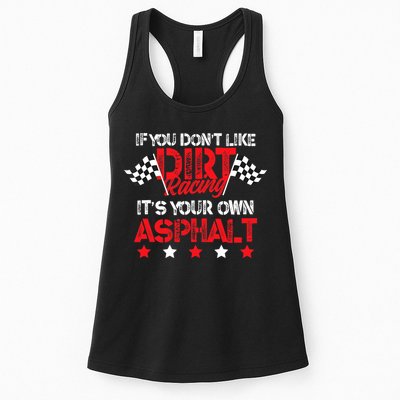 Hilarious Dirt Track Racing Pun Race Car Asphalt Joke Womens Tank Top