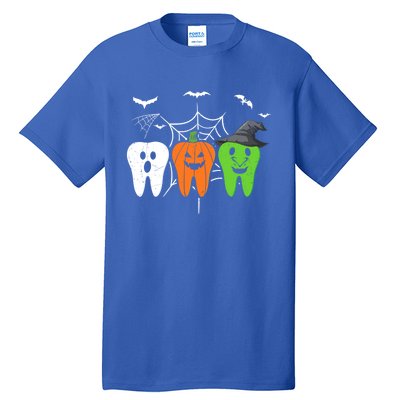 Halloween Dentist Teeth Ghost Pumpkin Witch Cute Dental Gift Tall T-Shirt