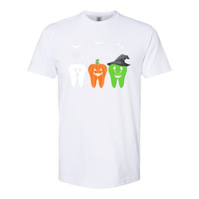 Halloween Dentist Teeth Ghost Pumpkin Witch Cute Dental Gift Softstyle® CVC T-Shirt