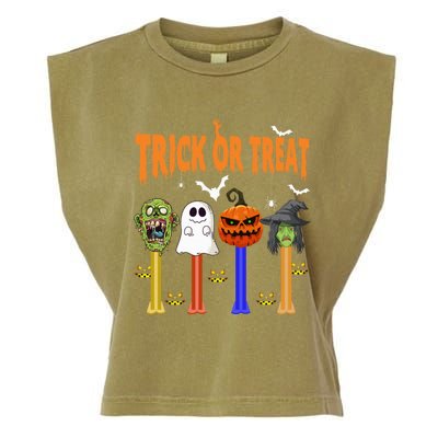 Halloween Dispensers Trick Or Treat Boo Pumpkin Witch Monster Garment-Dyed Women's Muscle Tee