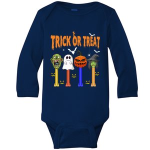 Halloween Dispensers Trick Or Treat Boo Pumpkin Witch Monster Baby Long Sleeve Bodysuit