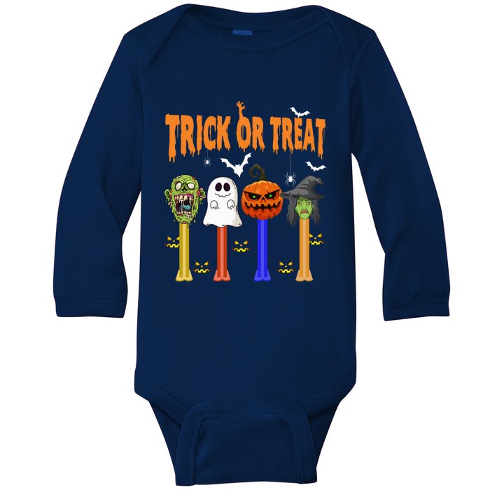 Halloween Dispensers Trick Or Treat Boo Pumpkin Witch Monster Baby Long Sleeve Bodysuit