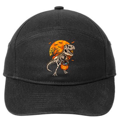 Halloween Dinosaur T Rex Skeleton Sweat 7-Panel Snapback Hat