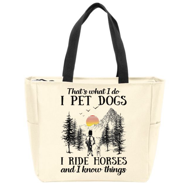 Horse Dog That's What I Do I Pet Dog I Ride Horse Xmas  Zip Tote Bag