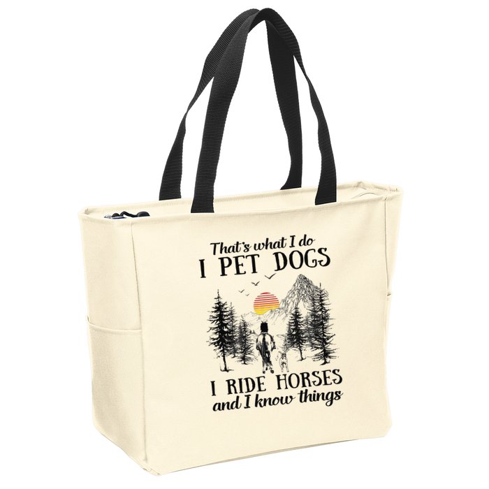 Horse Dog That's What I Do I Pet Dog I Ride Horse Xmas  Zip Tote Bag