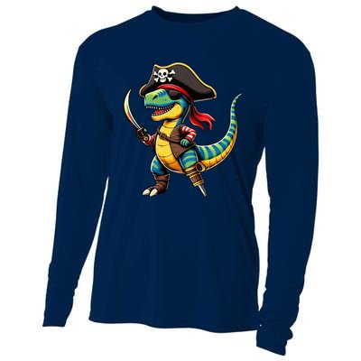 Halloween Dinosaur Trex Pirate Cooling Performance Long Sleeve Crew