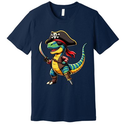 Halloween Dinosaur Trex Pirate Premium T-Shirt