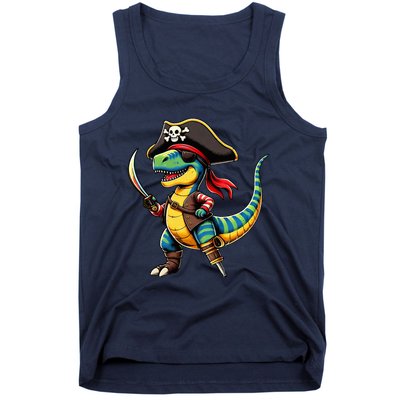 Halloween Dinosaur Trex Pirate Tank Top