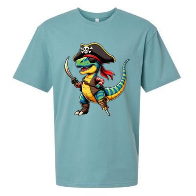 Halloween Dinosaur Trex Pirate Sueded Cloud Jersey T-Shirt