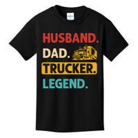 Husband Dad Trucker Legend Funny Trucker Kids T-Shirt