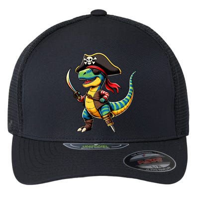 Halloween Dinosaur Trex Pirate Flexfit Unipanel Trucker Cap