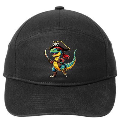 Halloween Dinosaur Trex Pirate 7-Panel Snapback Hat