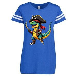 Halloween Dinosaur Trex Pirate Enza Ladies Jersey Football T-Shirt