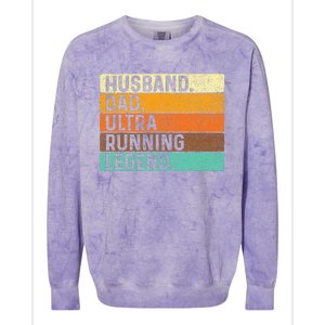 Husband Dad Ultra Running Ultramarathon Mountain Runner Colorblast Crewneck Sweatshirt