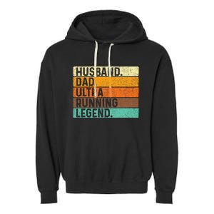 Husband Dad Ultra Running Ultramarathon Mountain Runner Garment-Dyed Fleece Hoodie