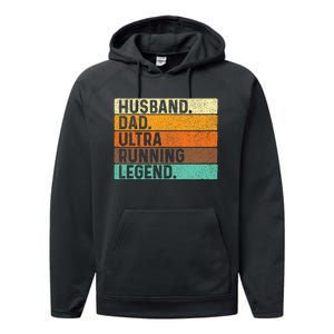 Husband Dad Ultra Running Ultramarathon Mountain Runner Performance Fleece Hoodie