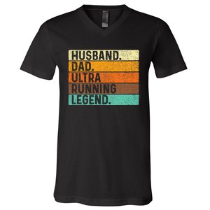 Husband Dad Ultra Running Ultramarathon Mountain Runner V-Neck T-Shirt