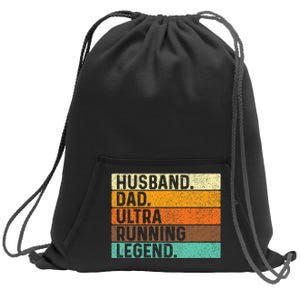 Husband Dad Ultra Running Ultramarathon Mountain Runner Sweatshirt Cinch Pack Bag