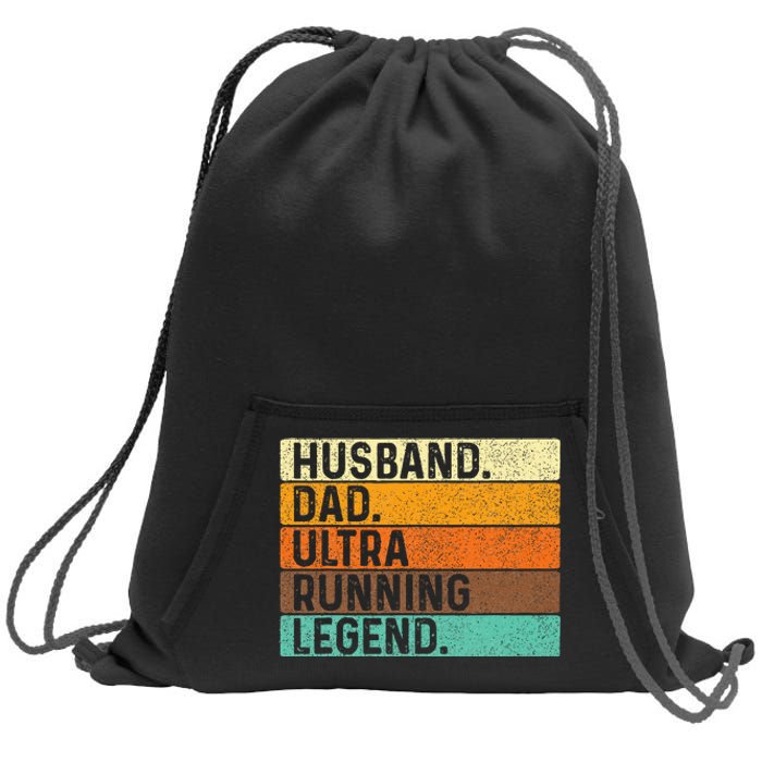 Husband Dad Ultra Running Ultramarathon Mountain Runner Sweatshirt Cinch Pack Bag