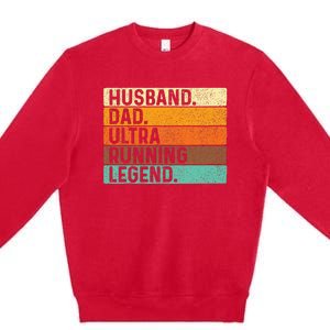 Husband Dad Ultra Running Ultramarathon Mountain Runner Premium Crewneck Sweatshirt