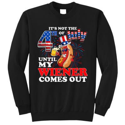 Hot Dog Until My Wiener Comes Out Funny Hot Dog 4th Of July Tall Sweatshirt