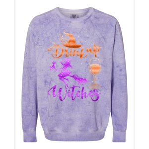 Halloween Drink Up Witches Costumes Wine Lovers Hallowine Colorblast Crewneck Sweatshirt