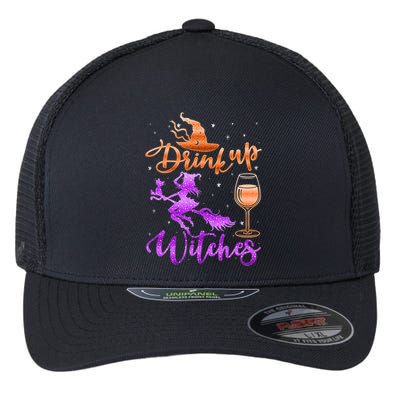 Halloween Drink Up Witches Costumes Wine Lovers Hallowine Flexfit Unipanel Trucker Cap