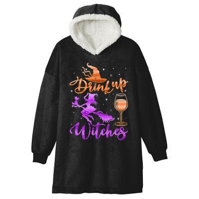 Halloween Drink Up Witches Costumes Wine Lovers Hallowine Hooded Wearable Blanket