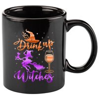 Halloween Drink Up Witches Costumes Wine Lovers Hallowine 11oz C Handle Ceramic Mug
