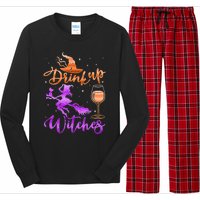 Halloween Drink Up Witches Costumes Wine Lovers Hallowine Long Sleeve Pajama Set