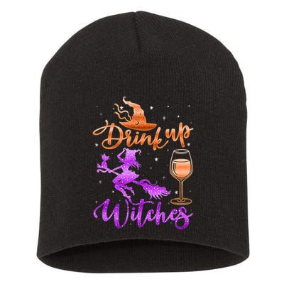 Halloween Drink Up Witches Costumes Wine Lovers Hallowine Short Acrylic Beanie