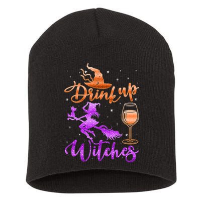 Halloween Drink Up Witches Costumes Wine Lovers Hallowine Short Acrylic Beanie