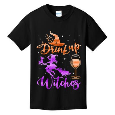 Halloween Drink Up Witches Costumes Wine Lovers Hallowine Kids T-Shirt