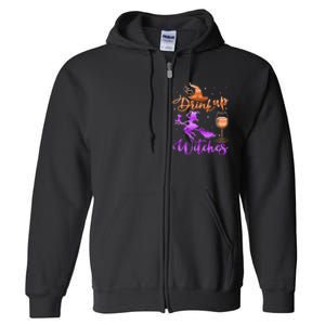 Halloween Drink Up Witches Costumes Wine Lovers Hallowine Full Zip Hoodie