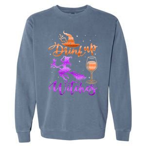 Halloween Drink Up Witches Costumes Wine Lovers Hallowine Garment-Dyed Sweatshirt