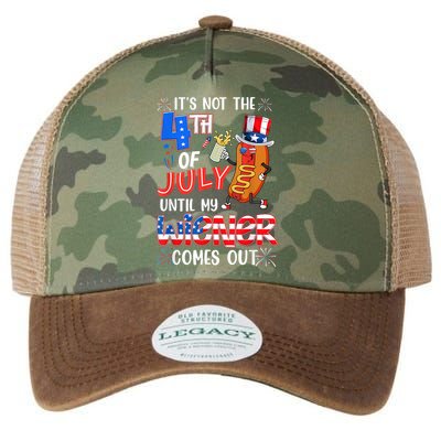 Hot Dog Until My Wiener Comes Out Funny Hot Dog 4Th Of July Legacy Tie Dye Trucker Hat