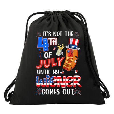 Hot Dog Until My Wiener Comes Out Funny Hot Dog 4Th Of July Drawstring Bag