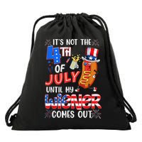 Hot Dog Until My Wiener Comes Out Funny Hot Dog 4Th Of July Drawstring Bag